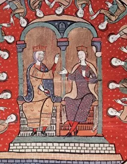 Alfonso II of Aragon (1157-1196) and his wife Sancha of Cast
