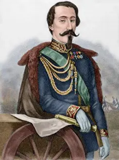 Della Prints: Alfonso La Marmora (1804-1878). Engraving. Colored
