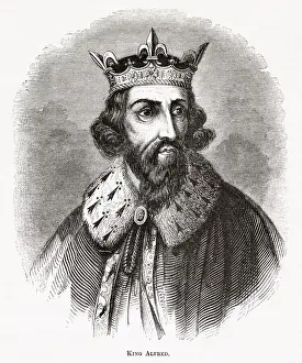 Saxons Prints: Alfred the Great (848 / 49 - 899), king of the West Saxons from 871 to c