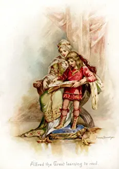 Brundage Prints: Alfred the Great learning to read