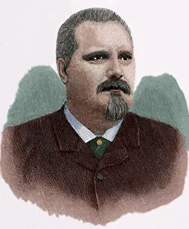 Alfred Hedenstierna (1852-1906). Engraving. Colored