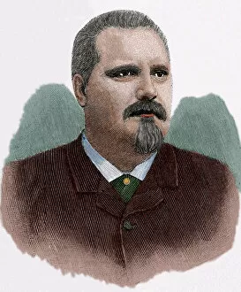 Goatee Gallery: Alfred Hedenstierna (1852-1906). Engraving. Colored