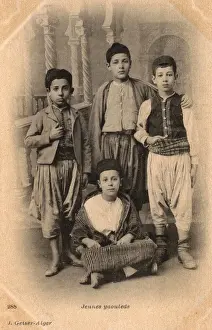 Ouled Prints: Algeria, North Africa - Four Young Ouled Boys