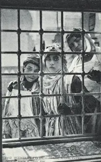 Wistful Prints: Three Algerian Girls looking in through the window