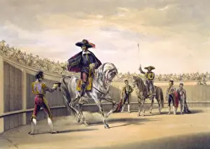 Bull Fight Prints: The alguazil delivering the keys of the toril