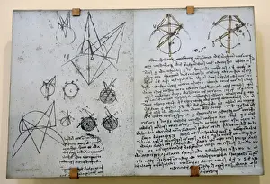 Geometric Prints: Alhazens problem from Atlantic Codex (Codex Atlanticus) by