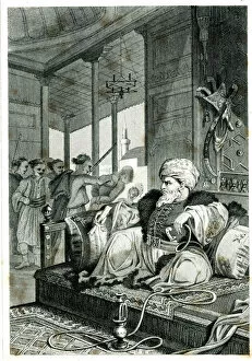Ali Pasha with hookah