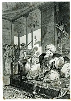 Divan Prints: Ali Pasha with hookah