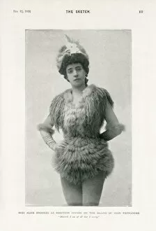 Alice Brookes in the role of Robinson Crusoe. Date: 1896