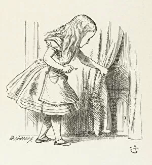 Carroll Collection: Alice Pulls Curtain