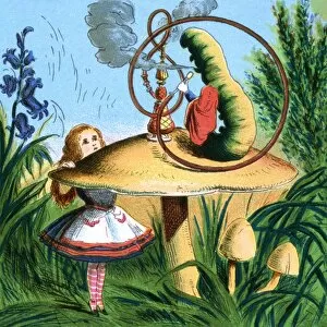 Tenniel Gallery: Alice in Wonderland, Alice and a caterpillar