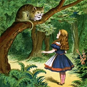 Tenniel Gallery: Alice in Wonderland, Alice and Cheshire Cat