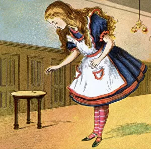 Tenniel Gallery: Alice in Wonderland, Alice finds a key