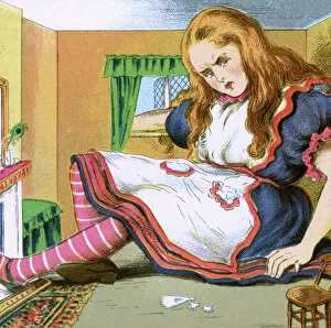 Tenniel Gallery: Alice in Wonderland, Alice in the White Rabbits house