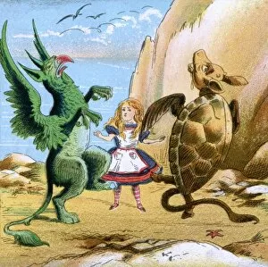 Tenniel Gallery: Alice in Wonderland, Gryphon and Mock Turtle