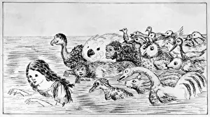 Swims Prints: Alices Adventures Underground: Alice swims