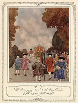 Sedan Prints: All thecompany returned to the Royal Palace to find a great feast arrayed