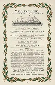 Allan Prints: Allan Line Timetable