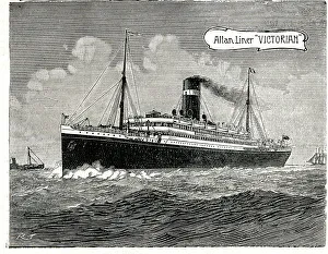 Monthly Prints: Allan Liner steamship, Victorian