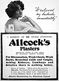 Backs Prints: Allcocks plasters advert