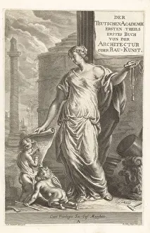 Richard Collin Prints: Allegorical frontispiece with personification of Architecture
