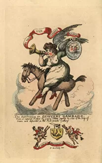 Annals Gallery: Allegorical illustration of a winged woman riding