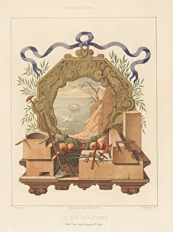Charles Louandre Prints: Allegorical scene of a nest of Halcyon