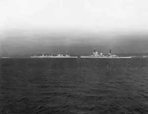 Four Allied battlecruisers at sea, WW1