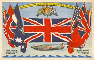 Allied Flags - Hawker Hurricane - WWII Propaganda