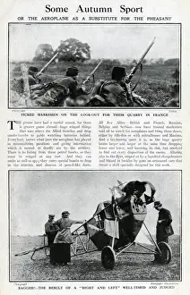 Pheasant Prints: Allied marksmen firing at enemy aircraft in France, WW1