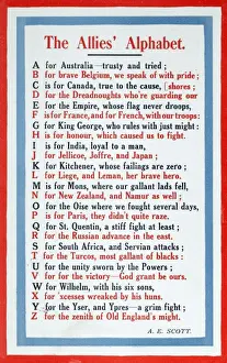 List Prints: The Allies Alphabet - WWI