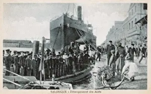 Disembark Prints: Allies troops landing at Thessaloniki, Greece - WWI