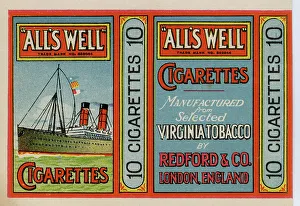 Virginia Collection: All's Well Cigarettes by Redford and Co. packet design