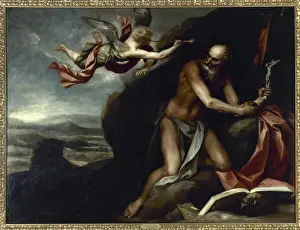 1601 Prints: Alonso Cano (1601-1667). Penitent Saint Jerome in the wilder