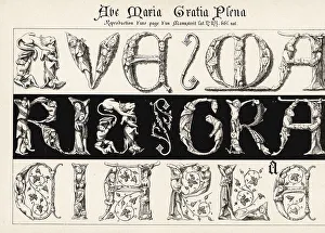 Chimera Prints: Alphabet of illuminated initials from the Heures de Charles d'An