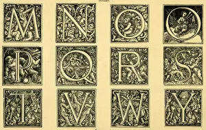 Images Dated 5th January 2017: Alphabet with putti, ornate initials M-Y