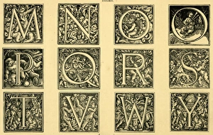 Images Dated 5th January 2017: Alphabet with putti, ornate initials M-Y