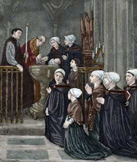 Infancy Gallery: Alphonse Legros (1837-1911). Colored engraving