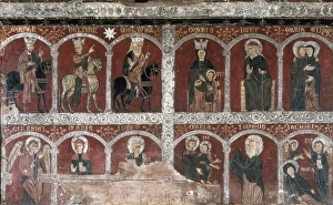 Stucco Gallery: Altar Frontal from Mosoll. 13th c. Tempera painting