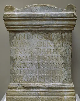 Altar with inscription dedicated to the god Mithras