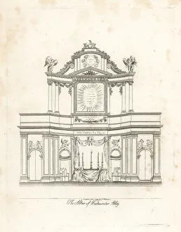 Antiquary Prints: The Altar of Westminster Abbey, London, 1807
