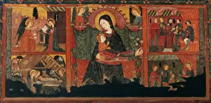 Birth Gallery: Altarpiece of Bellver de Cerdanya. Painted wood. 14th C. by