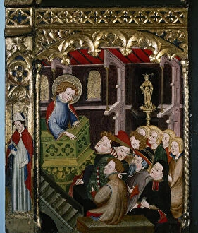 Altarpiece by Juan de Levi, 1401-08. Lawrence of Rome Preach
