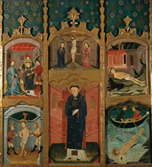 Altarpiece of Saint Vicent. Gothic style. 14th-15th century