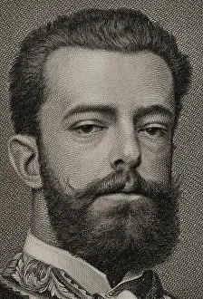 Carlist Prints: Amadeo I of Spain (1845-1890). King of Spain