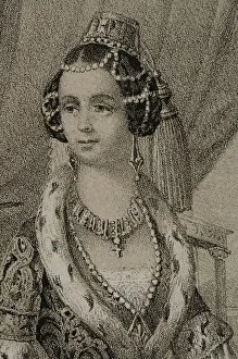 Headgear Prints: Amalia of Oldenburg (1818-1875). Queen consort