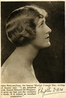 Almond Gallery: Amami Almond Oil Shampoo Advertising Postcard - Phyllis Dare