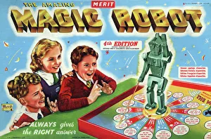 Magi Prints: The Amazing Magi Robot Quiz Game by Merit 1950s