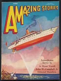 Pulp Collection: Amazing Stories scfi magazine cover, Bermuda Triangle