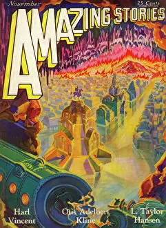 Images Dated 13th July 2011: Amazing Stories scifi magazine cover, City Beneath the Sea